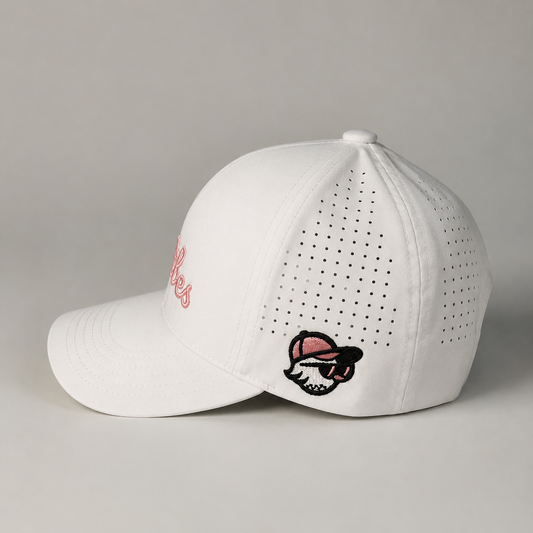 Casquette Green Vibes classique (blanche et rose) — PRÉ-COMMANDE
