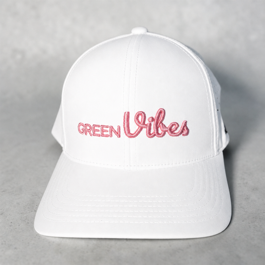 Casquette Green Vibes classique (blanche et rose) — PRÉ-COMMANDE
