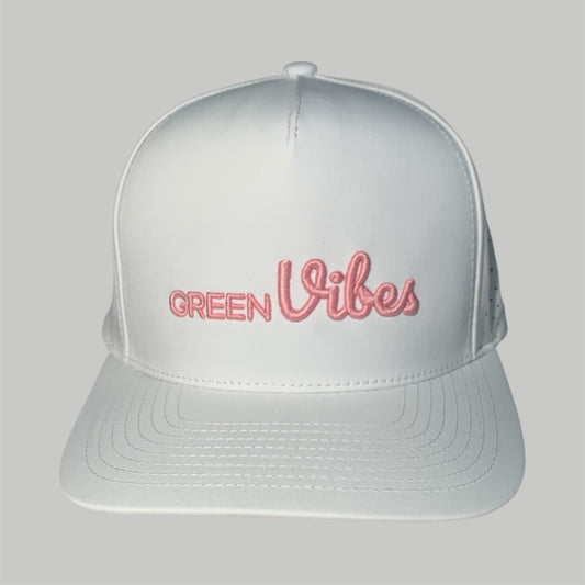 Casquette Green Vibes classique (blanche et rose)